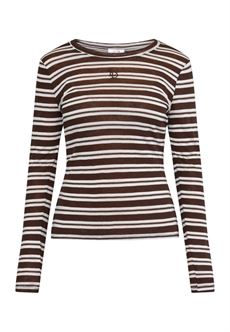 LOVE & DIVINE BLUSE, LOVE1625, BROWN STRIPES